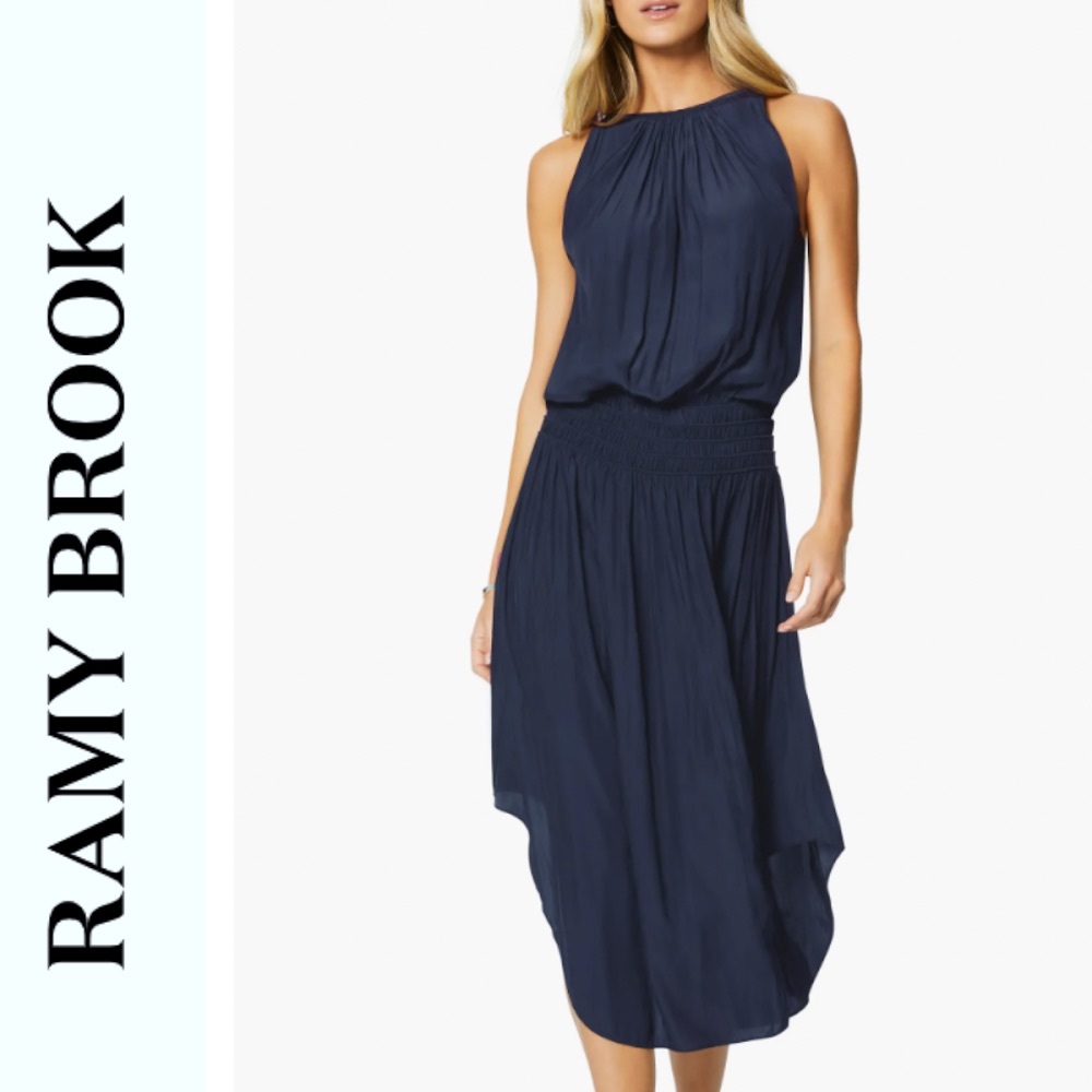 Audrey Smocked Waist Sleeveless Midi Dress *NWT*